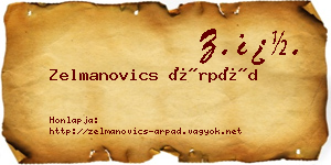 Zelmanovics Árpád névjegykártya
